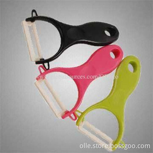 Kitchen Ceramic Peeler with Colorful PP Handle